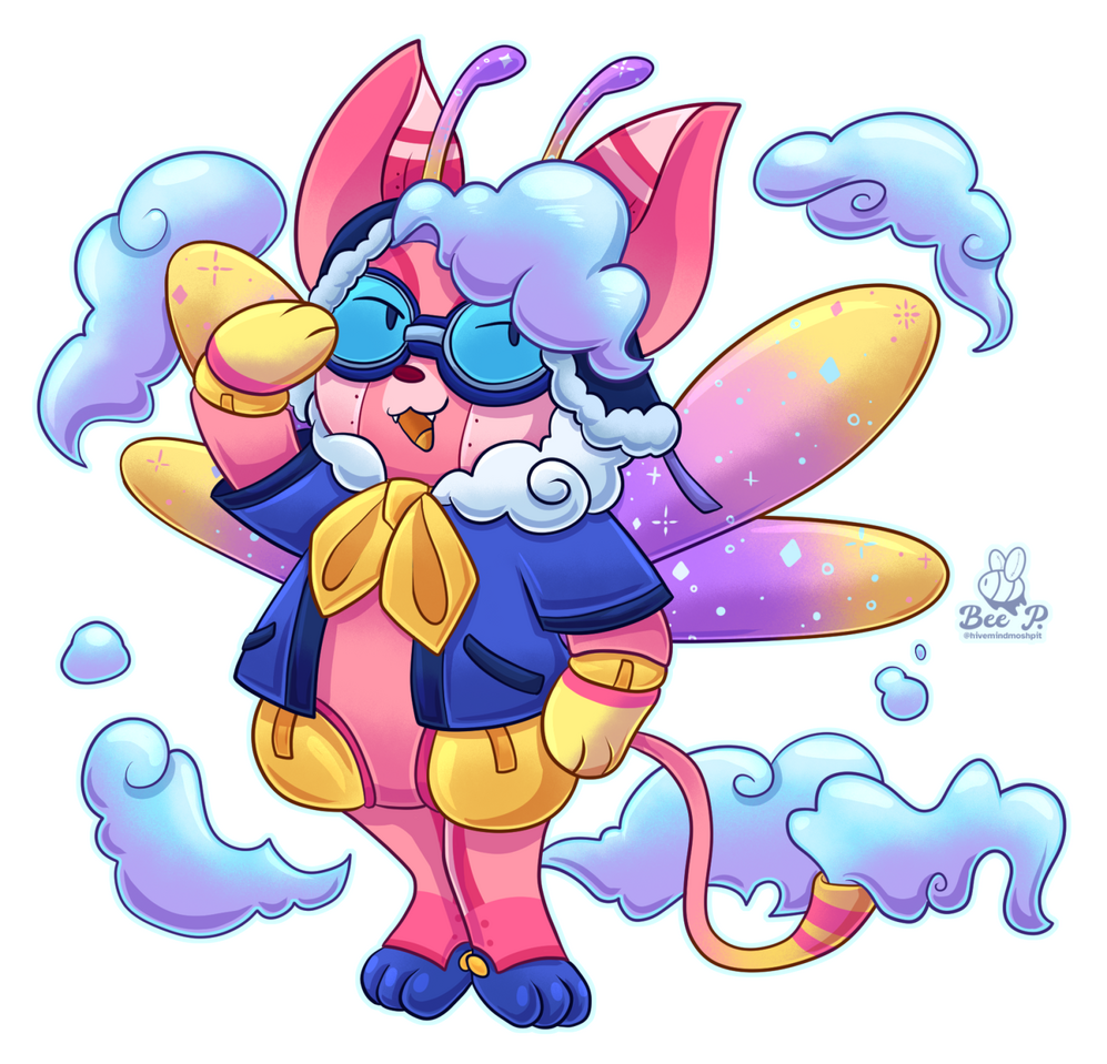 A mascot character illustration, drawn as a gift for the Somnivores ARPG species
