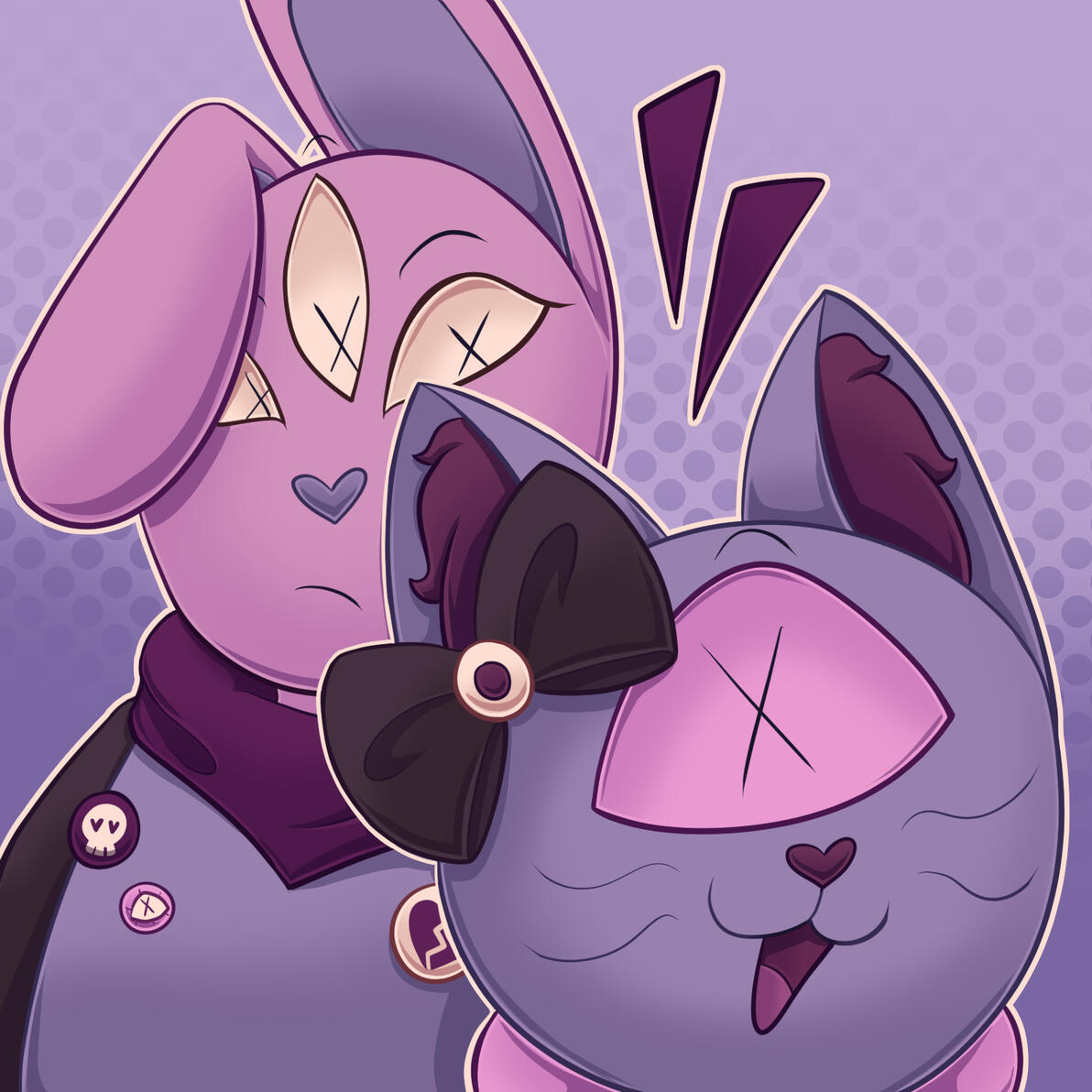 Profile picture created for a project featuring the two titular characters, Cyclone and Tripod