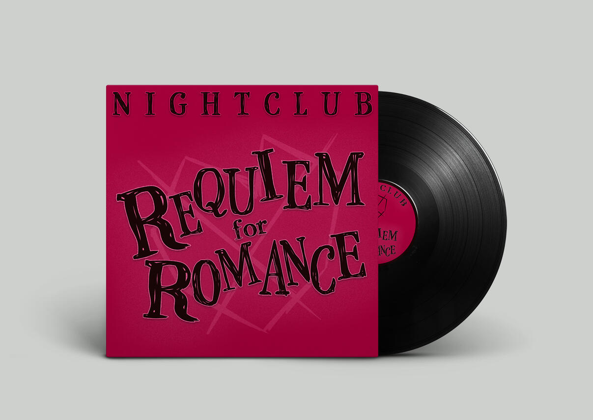 Requiem for Romance - A mockup vinyl cover inspired by the album Requiem for Romance by the band Nightclub