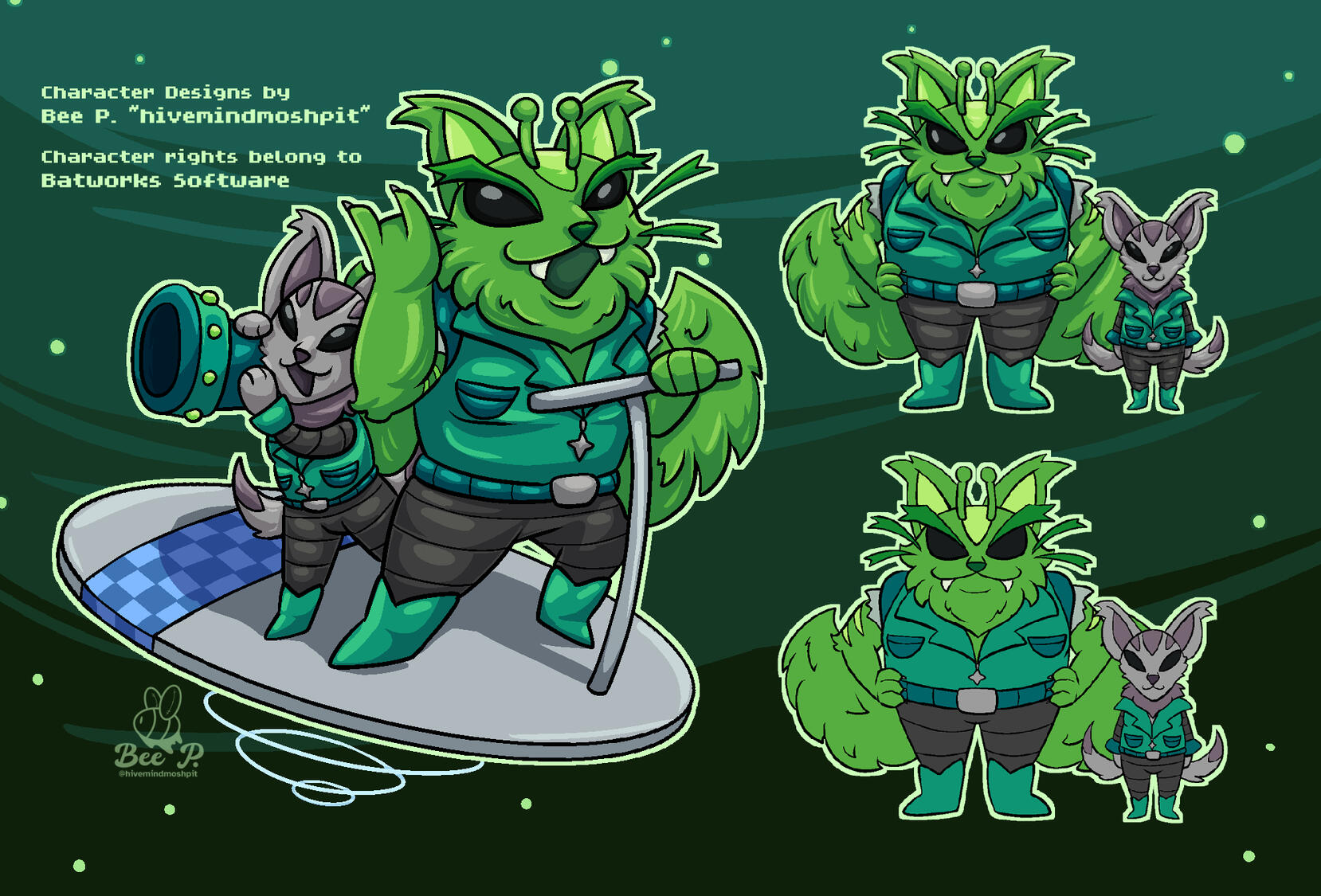 Swish and Drool - Character designs featured in the console release of the indie RPG HorrorVale by Batworks Software